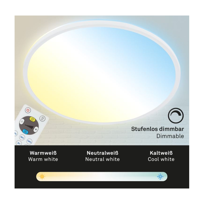 Briloner 7079-016 - LED Hämardatav laevalgusti SLIM LED/18W/230V 2700-6500K + kaugjuhtimispult