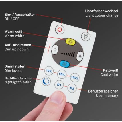 Briloner 7082-016 - LED Hämardatav laevalgusti SLIM LED/22W/230V 2700-6500K + kaugjuhtimispult