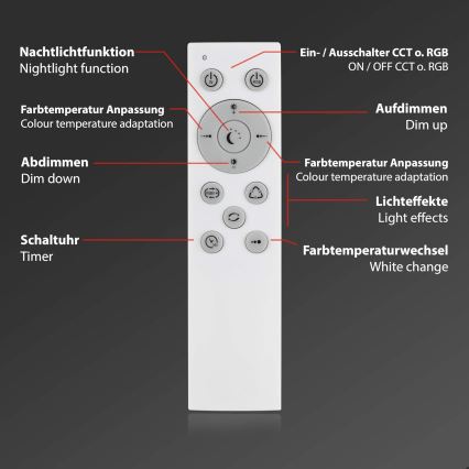 Briloner 7087-016 - LED RGBW Hämardatav valgusti SMART LED/24W/230V 3000-6500K Wi-Fi Tuya + kaugjuhtimispult