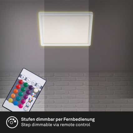 Briloner 7090-416 - LED RGBW Hämardatav laevalgusti SLIM LED/15W/230V + kaugjuhtimispult