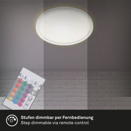 Briloner 7092-416 - RGBW Hämardatav laevalgusti SLIM LED/15W/230V + kaugjuhtimispult