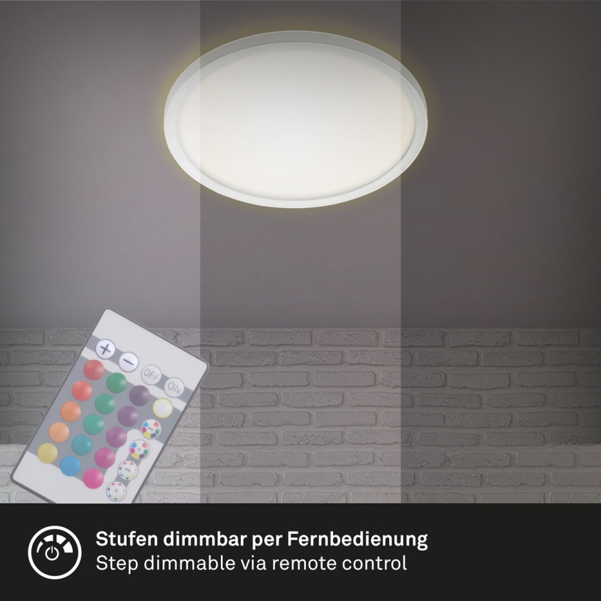 Briloner 7092-416 - RGBW Hämardatav laevalgusti SLIM LED/15W/230V + kaugjuhtimispult