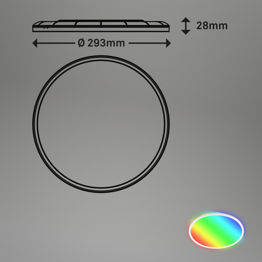 Briloner 7092-416 - RGBW Hämardatav laevalgusti SLIM LED/15W/230V + kaugjuhtimispult