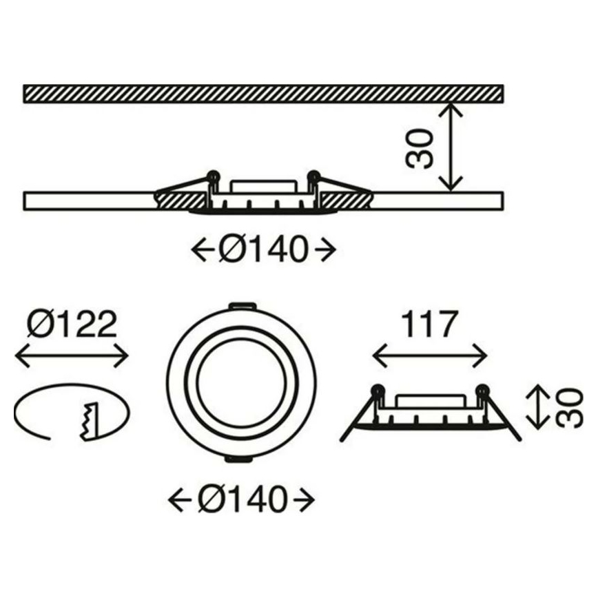Briloner 7116-412 - LED Süvistatav valgusti vannituppa FLAT IN LED/9W/230V IP23