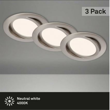 Briloner 7116-432 - KOMPLEKT 3x LED Süvistatav valgusti vannituppa FLAT IN LED/9W/230V IP23