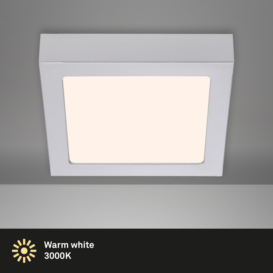 Briloner 7123-014 - LED laevalgusti FIRE LED/12W/230V 3000K 17x17cm hõbedane