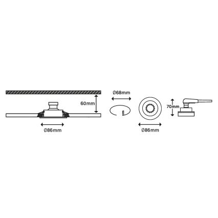 Briloner 7148-032-KOMPLEKT 3xLED Hämardatav vannitoavalgusti 1xGU10/5W/230V IP23