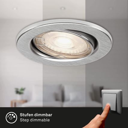 Briloner 7149-039-KOMPLEKT 3xLED Hämardatav vannitoavalgusti 1xGU10/5W/230V IP23