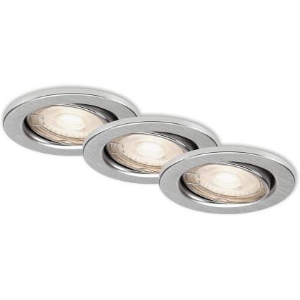 Briloner 7149-039-KOMPLEKT 3xLED Hämardatav vannitoavalgusti 1xGU10/5W/230V IP23