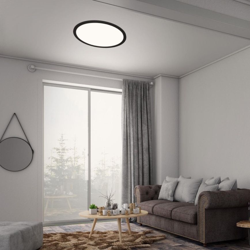 Briloner 7168-015 - LED Hämardatav laevalgusti PIATTO LED/22W/230V 3000-6500K d. 40 cm must + kaugjuhtimispult