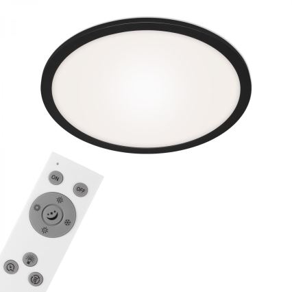 Briloner 7168-015 - LED Hämardatav laevalgusti PIATTO LED/22W/230V 3000-6500K d. 40 cm must + kaugjuhtimispult