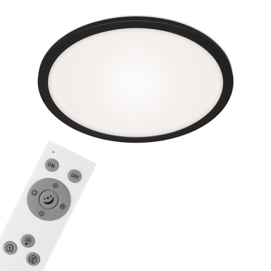 Briloner 7168-015 - LED Hämardatav laevalgusti PIATTO LED/22W/230V 3000-6500K d. 40 cm must + kaugjuhtimispult
