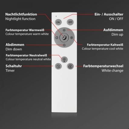 Briloner 7168-015 - LED Hämardatav laevalgusti PIATTO LED/22W/230V 3000-6500K d. 40 cm must + kaugjuhtimispult
