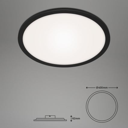 Briloner 7168-015 - LED Hämardatav laevalgusti PIATTO LED/22W/230V 3000-6500K d. 40 cm must + kaugjuhtimispult