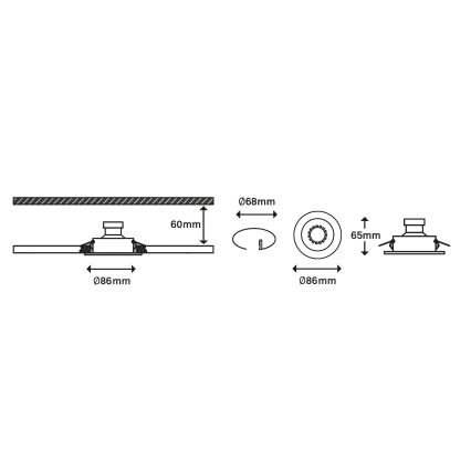 Briloner 7182-032 - KOMPLEKT 3xLED Hämardatav vannitoavalgusti 1xGU10/5W/230V IP23