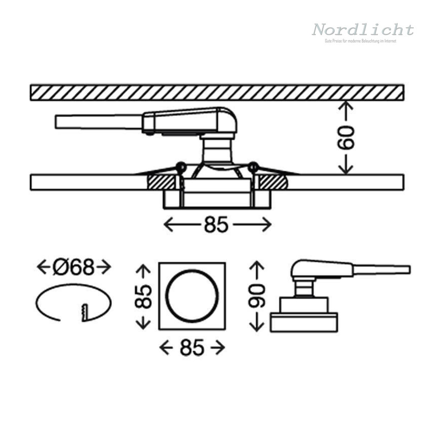 Briloner 7200-016 - LED Süvistatav valgusti vannituppa ATTACH 1xGU10/3W/230V IP23