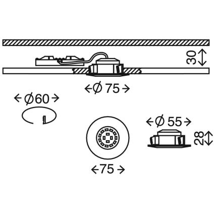 Briloner 7204-031 - KOMPLEKT 3x LED Süvistatav valgusti vannituppa ATTACH LED/5W/230V IP44