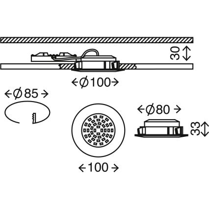 Briloner 7206-018 -LED Süvistatav valgusti vannituppa ATTACH LED/10,5W/230V IP44