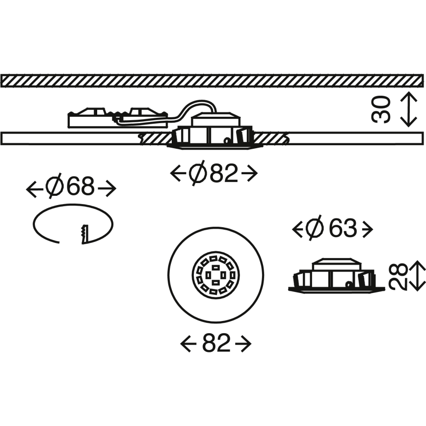Briloner 7209-019 - LED Süvistatav valgusti vannituppa ATTACH LED/5W/230V IP23