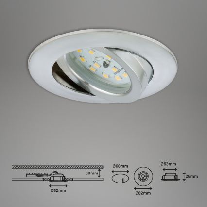 Briloner 7209-039 - Komplekt 3× LED vannitoa süvistatav laevalgusti ATTACH LED/5W/230V IP23 mattkroom