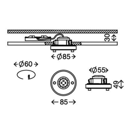 Briloner 7214-019 - LED Süvistatav valgusti vannituppa ATTACH LED/5W/230V IP44 3000K ümmargune