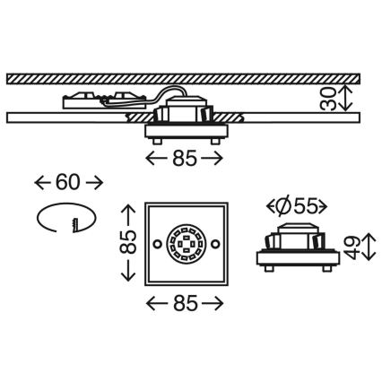 Briloner 7215-012 - LED Süvistatav valgusti vannituppa ATTACH LED/5W/230V IP44