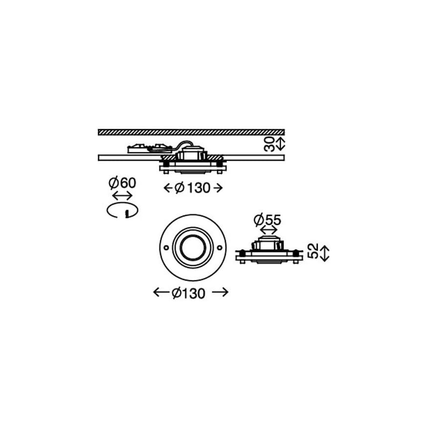 Briloner 7216-012 - LED Süvistatav valgusti vannituppa ATTACH LED/5W/230V IP44 3000K ümmargune