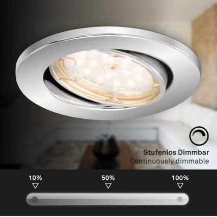 Briloner 7219-038 - KOMPLEKT 3x LED Hämardatav süvistatav valgusti vannituppa 1xGU10/5W/230V IP23