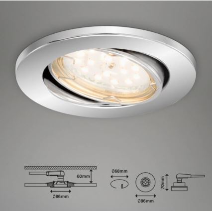 Briloner 7219-038 - KOMPLEKT 3x LED Hämardatav süvistatav valgusti vannituppa 1xGU10/5W/230V IP23
