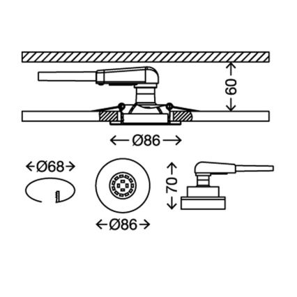 Briloner 7220-032 - KOMPLEKT 3 x LED Vannitoa süvistatav valgusti FIT 1xGU10/5W/230V matt-nikkel