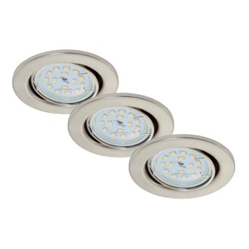 Briloner 7220-032 - KOMPLEKT 3 x LED Vannitoa süvistatav valgusti FIT 1xGU10/5W/230V matt-nikkel