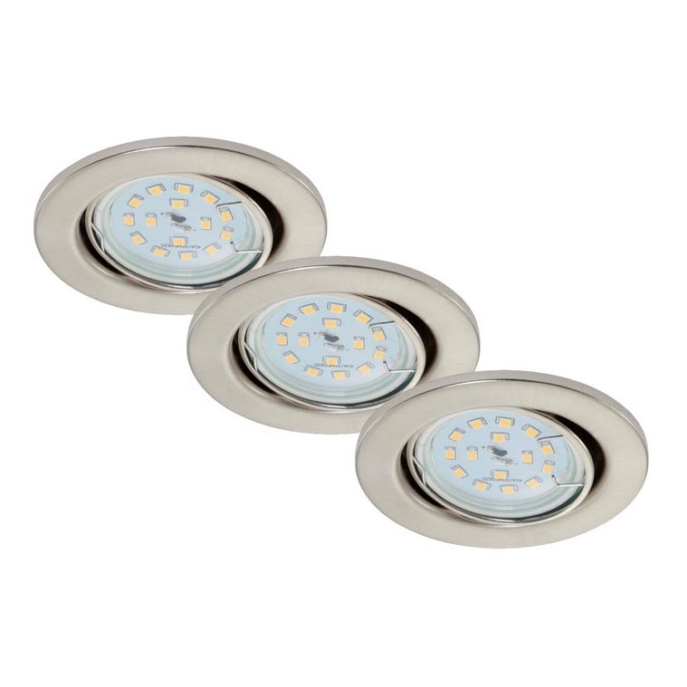 Briloner 7220-032 - KOMPLEKT 3 x LED Vannitoa süvistatav valgusti FIT 1xGU10/5W/230V matt-nikkel
