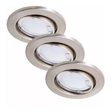 Briloner 7221-032 - Komplekt 3x LED Süvistatav vannitoavalgusti 1xGU10/3W/230V IP23 matt kroom