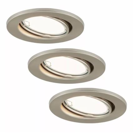 Briloner 7221-032 - Komplekt 3x LED Süvistatav vannitoavalgusti 1xGU10/3W/230V IP23 matt kroom