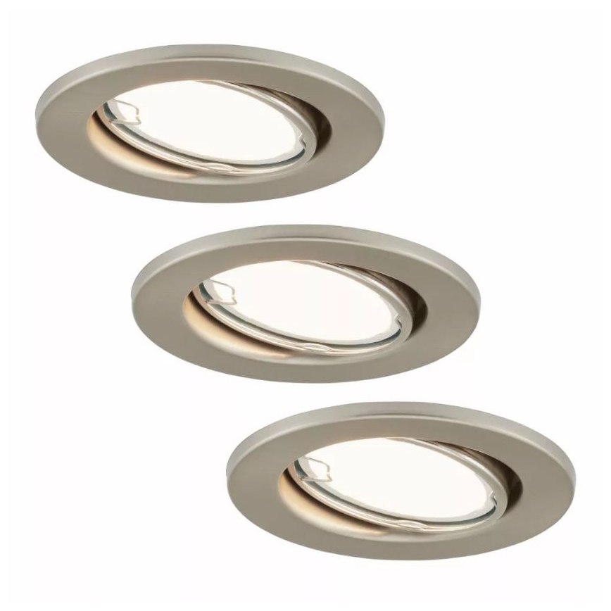 Briloner 7221-032 - Komplekt 3x LED Süvistatav vannitoavalgusti 1xGU10/3W/230V IP23 matt kroom