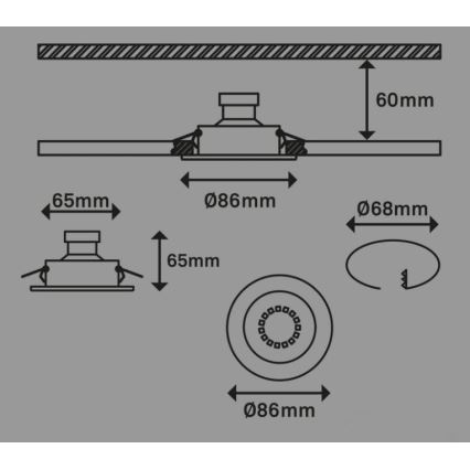 Briloner 7221-032 - Komplekt 3x LED Süvistatav vannitoavalgusti 1xGU10/3W/230V IP23 matt kroom