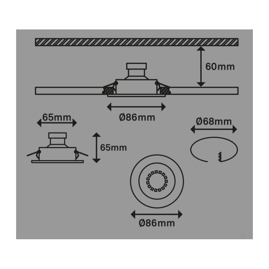 Briloner 7221-038 - Komplekt 3x LED Süvistatav vannitoavalgusti 1xGU10/3W/230V läikiv kroom