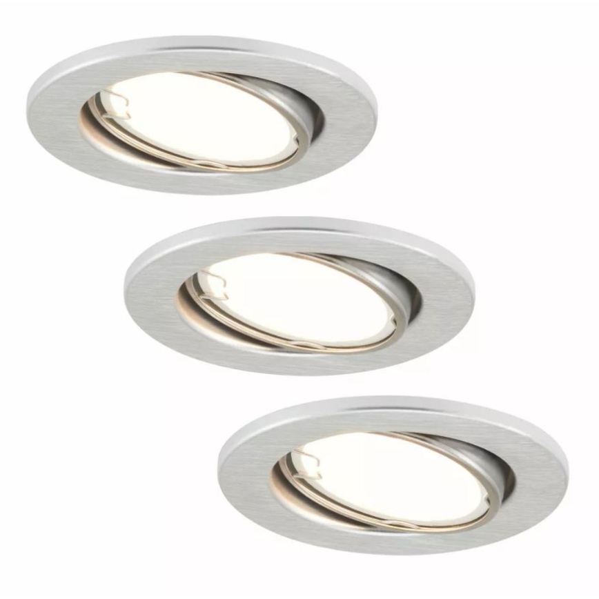 Briloner 7221-039 - Komplekt 3x LED Süvistatav valgusti vannituppa 1xGU10/3W/230V IP23 hõbedane