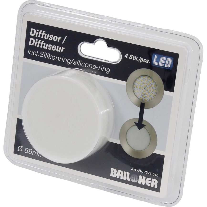 Briloner 7224-040 - KOMPLEKT 4x Hajuti süvistatud valgustitele d. 69 mm