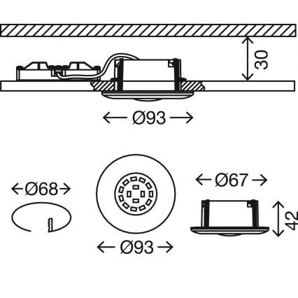 Briloner 7227-012 - LED Süvistatav valgusti vannituppa LED/5W/230V IP65 matt kroom