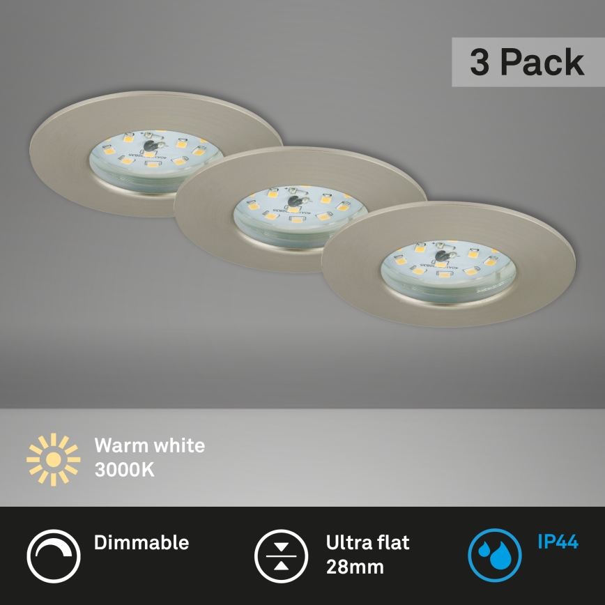 Briloner 7231-032 - KOMPLEKT 3x LED Hämardatav vannituba süvistatav ATTACH hele LED/5,5W/230V IP44