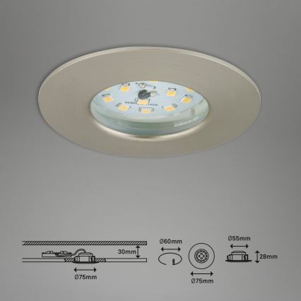 Briloner 7231-032 - KOMPLEKT 3x LED Hämardatav vannituba süvistatav ATTACH hele LED/5,5W/230V IP44