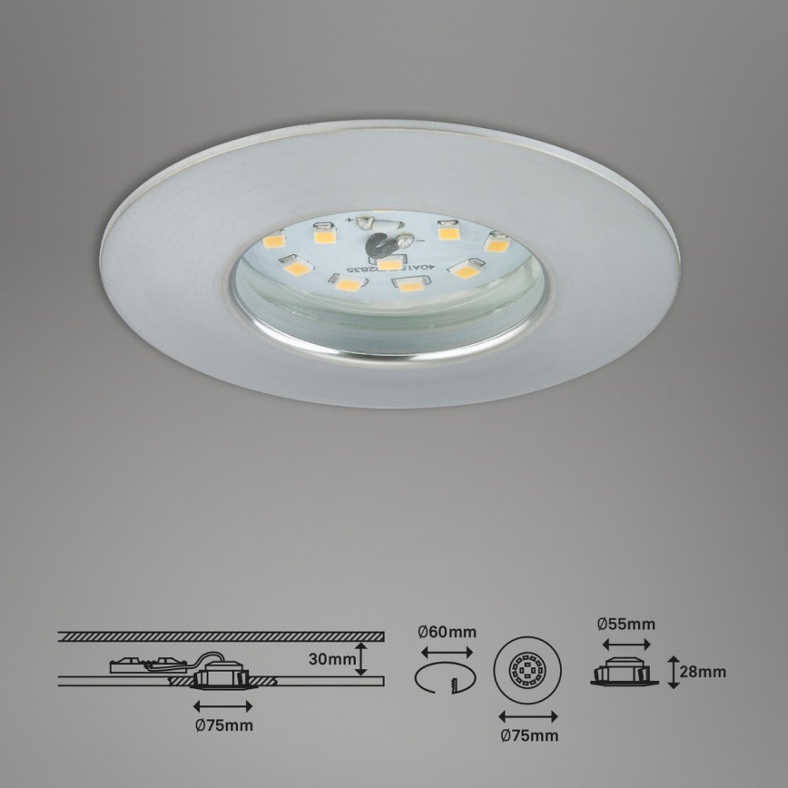 Briloner 7231-039 - Komplekt 3x LED hämardatav vannitoa süvistatav laevalgusti LED/5,5W/230V IP44 mattkroom