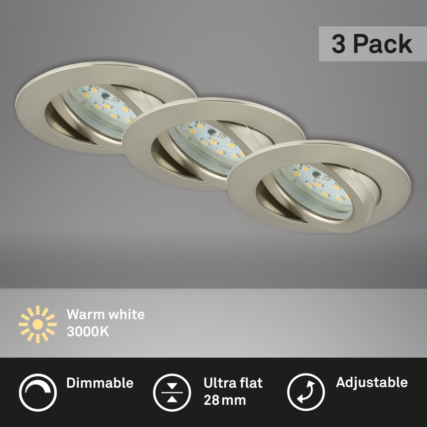 Briloner 7232-032 - Komplekt 3x hämardatavaid LED-vannitoa laevalgusteid ATTACH LED/5,5W/230V IP23