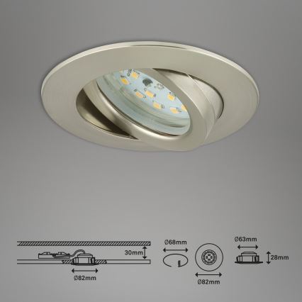Briloner 7232-032 - Komplekt 3x hämardatavaid LED-vannitoa laevalgusteid ATTACH LED/5,5W/230V IP23