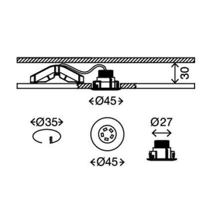 Briloner 7240-038 - KOMPLEKT 3x LED Süvistatav valgusti vannituppa ATTACH LED/1,8W/230V IP44