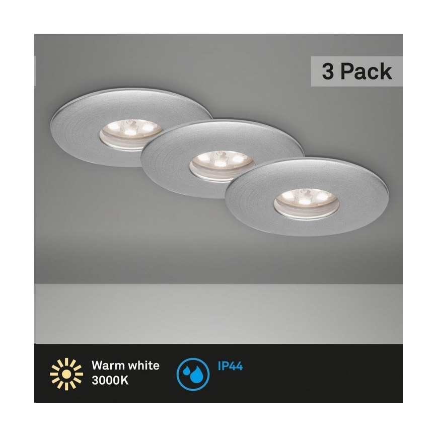 Briloner 7240-039 - KOMPLEKT 3x LED Süvistatav valgusti vannituppa LED/1,8W/230V IP44