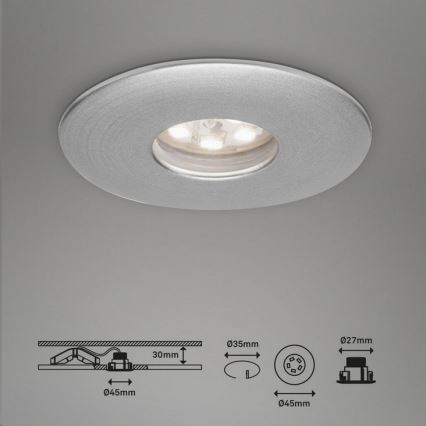 Briloner 7240-039 - KOMPLEKT 3x LED Süvistatav valgusti vannituppa LED/1,8W/230V IP44