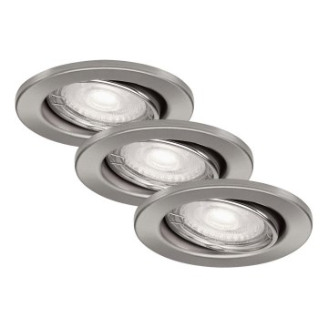 Briloner 7277-032 - KOMPLEKT 3x LED Hämardatav süvistatav valgusti vannituppa 1xGU10/5W/230V IP23