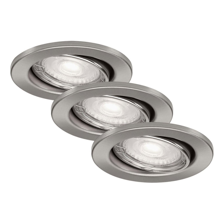 Briloner 7277-032 - KOMPLEKT 3x LED Hämardatav süvistatav valgusti vannituppa 1xGU10/5W/230V IP23